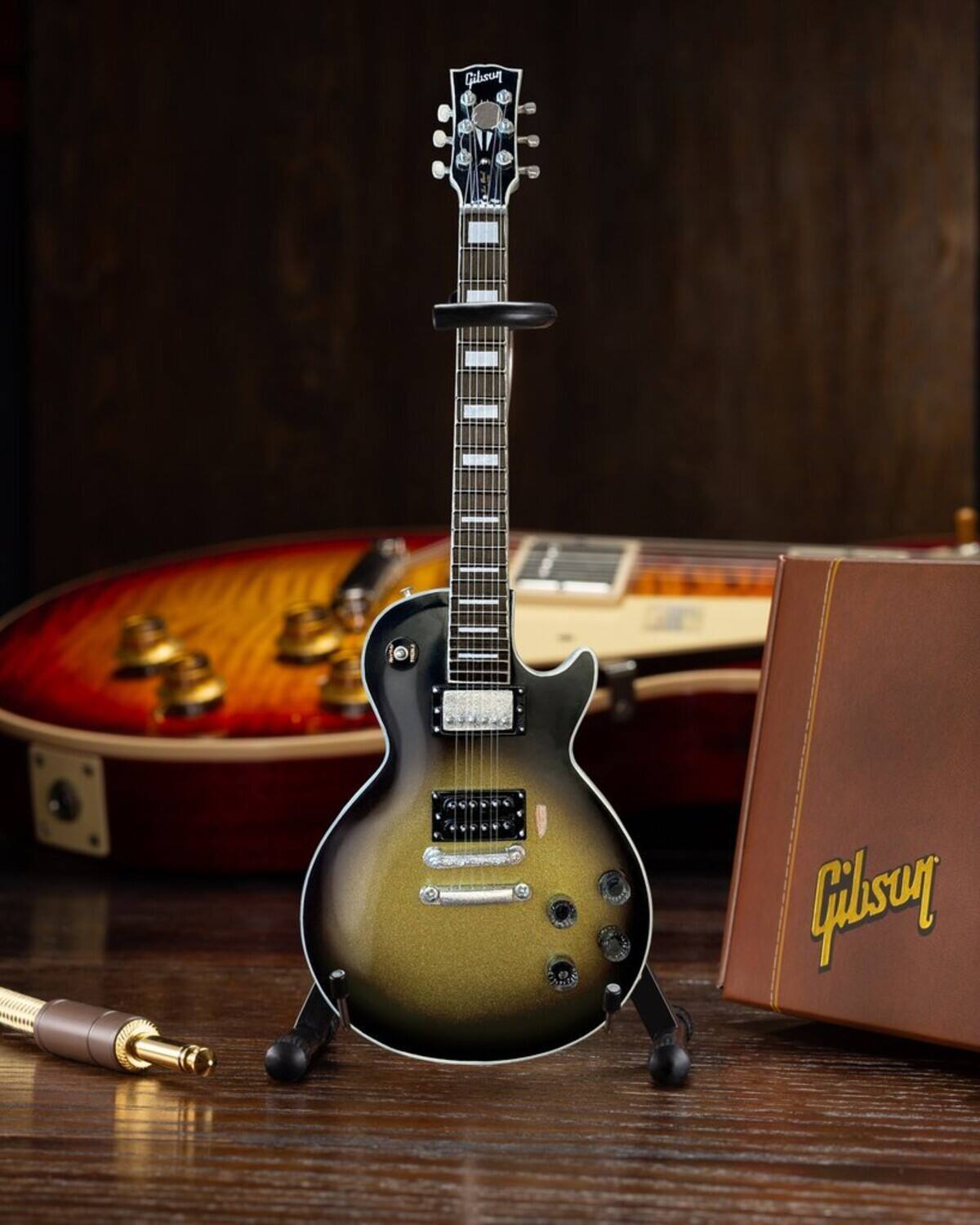 Axe Heaven - Adam Jones Gibson Les Paul 1979 Custom Antique Silverburst Mini Guitar Replica - Collectibles - Multicolor