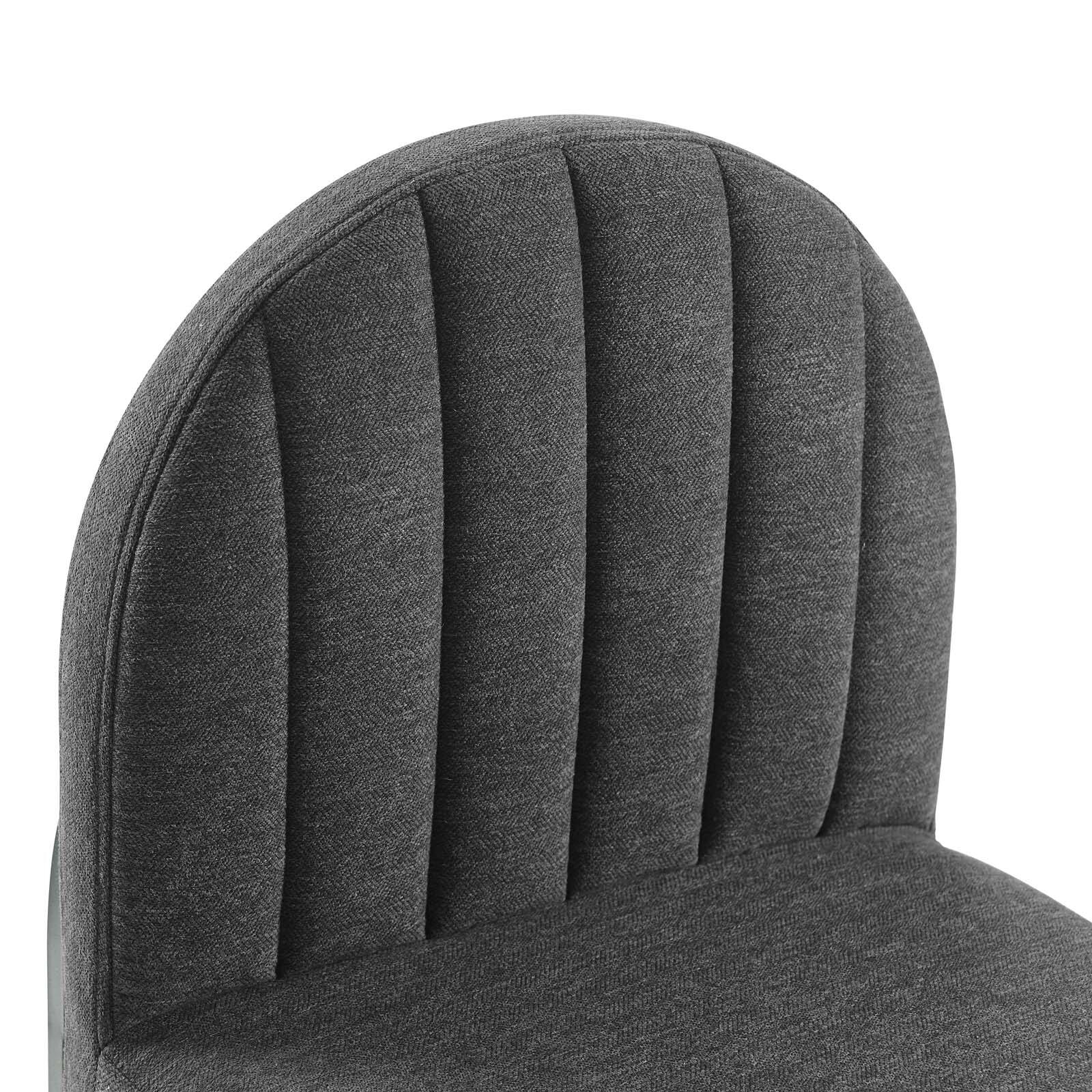 Alt View 4. Modway - Isla Channel Tufted Upholstered Fabric Dining Side Chair by Modway - Black Charcoal.