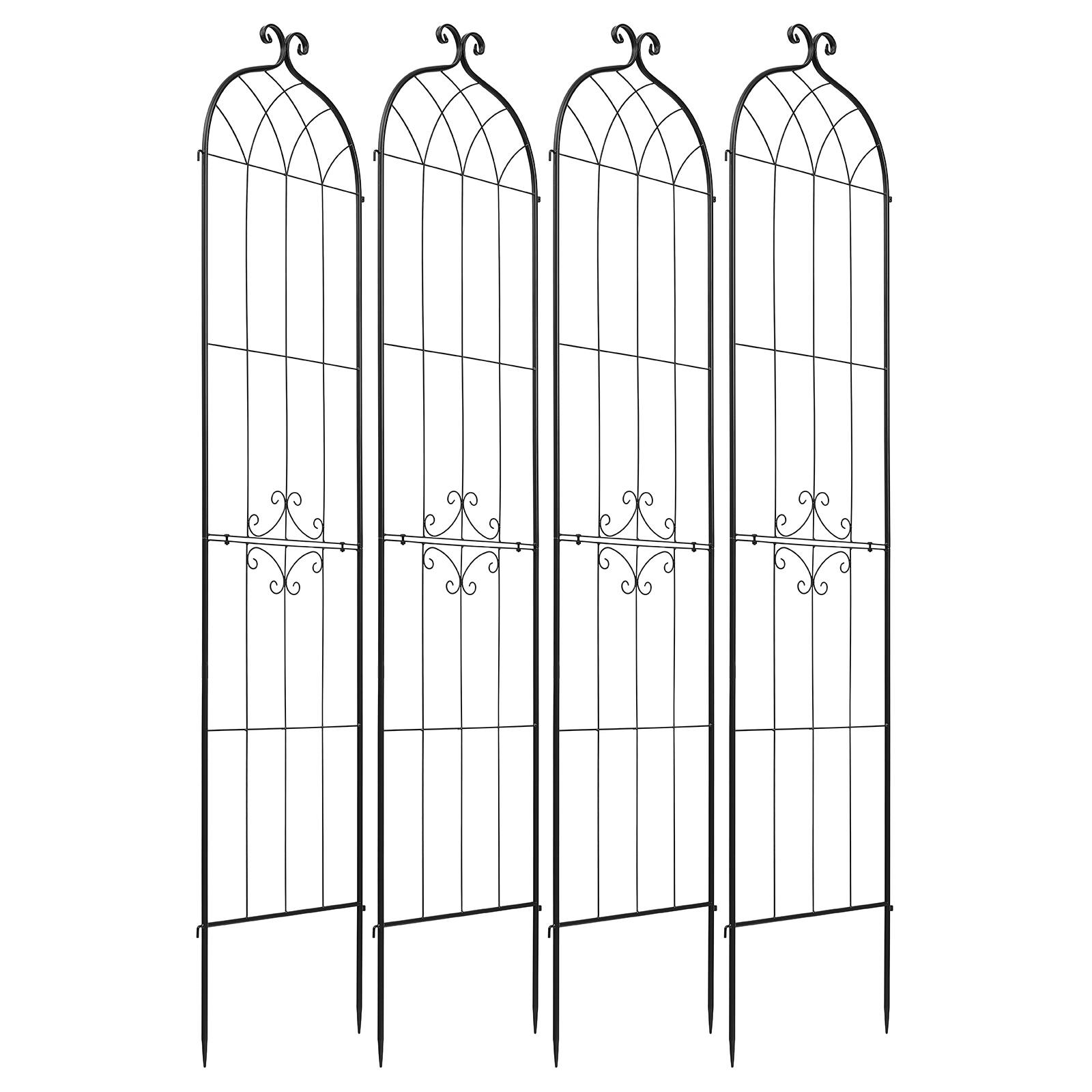 Alt View 5. VEVOR - Garden Trellis, 87 x 20 inch Rose Trellis, 4 Packs Garden Flower Rose Trellises with Powder-Coated Finish & Convenient - Black.