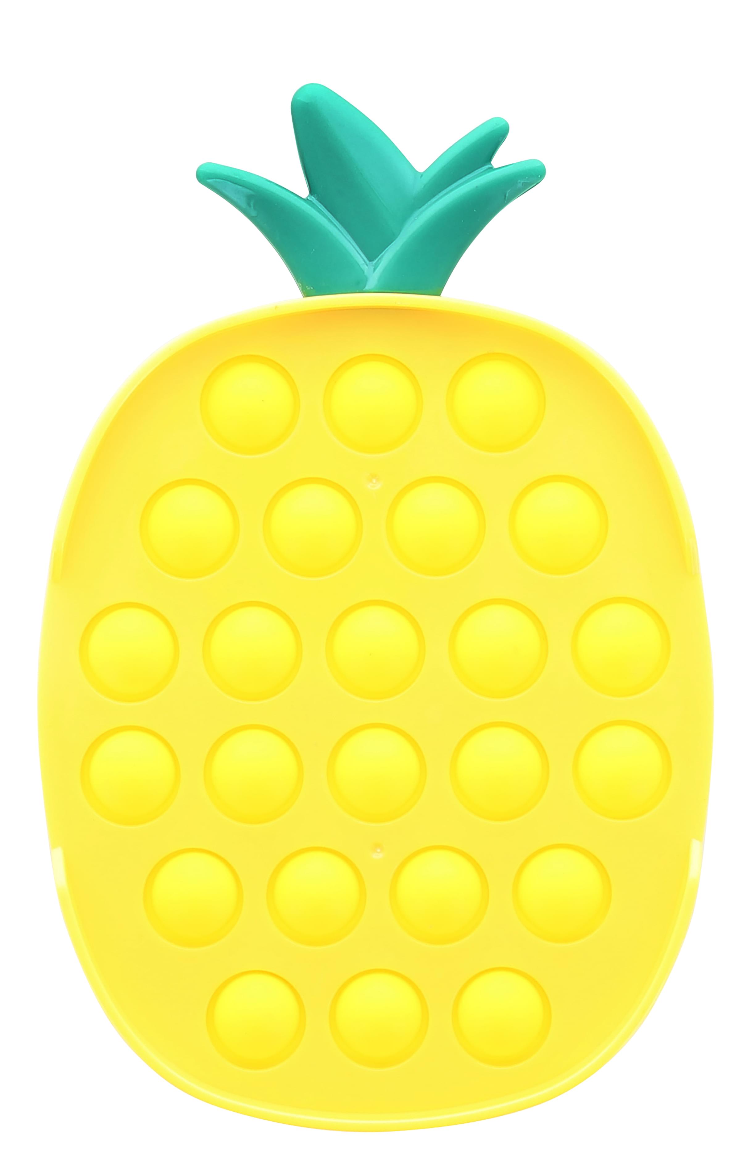 Front. Toynk - Pop Fidget Toy 24-Button Yellow Pineapple Silicone Bubble Popping Game - Yellow.