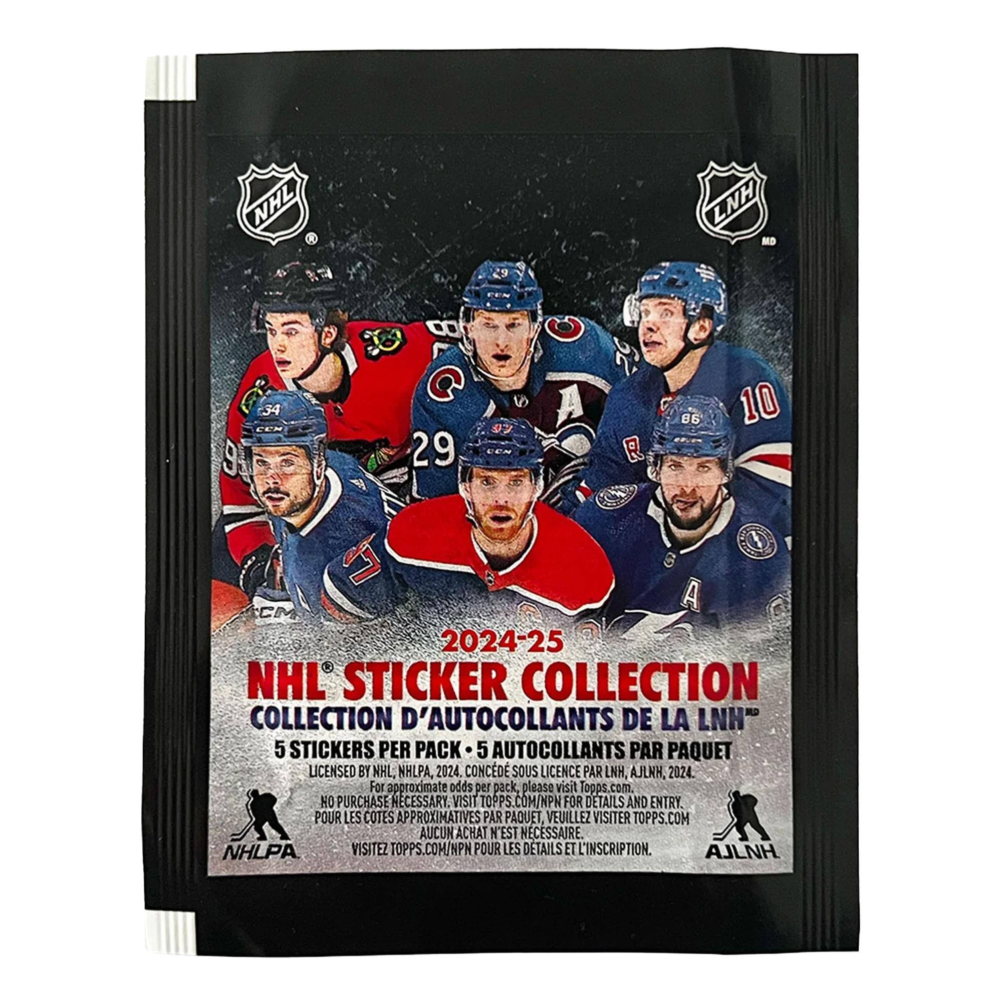 NHL LNH MD C9 9 34 8 29   A be R 86 10 L S CM A 2024-25 NHL STICKER COLLECTION COLLECTION D'AUTOCOLLANTS DE LA LNH" 5 STICKERS PER PACK 5 AUTOCOLLANTS PAR PAQUET LICENSED BY NHL, NHLPA, 2024. CONCED SOUS LICENCE PAR LNH, AJLNH, 2024. For approximate odds per pack, please visit Topps.com. NO PURCHASE NECESSARY. VISIT TOPPS.COM/NPN M/NPN FOR DETAILS AND ENTRY. POUR LES COTES APPROXIMATIVES PAR PAQUET, VEUILLEZ VISITER TOPPS.COM AUCUN ACHAT N'EST NECESSAIRE. NHLPA VISITEZ TOPPS.COM/NPN POUR LES DETAILS 13 L'INSCRIPTION. AJLNH