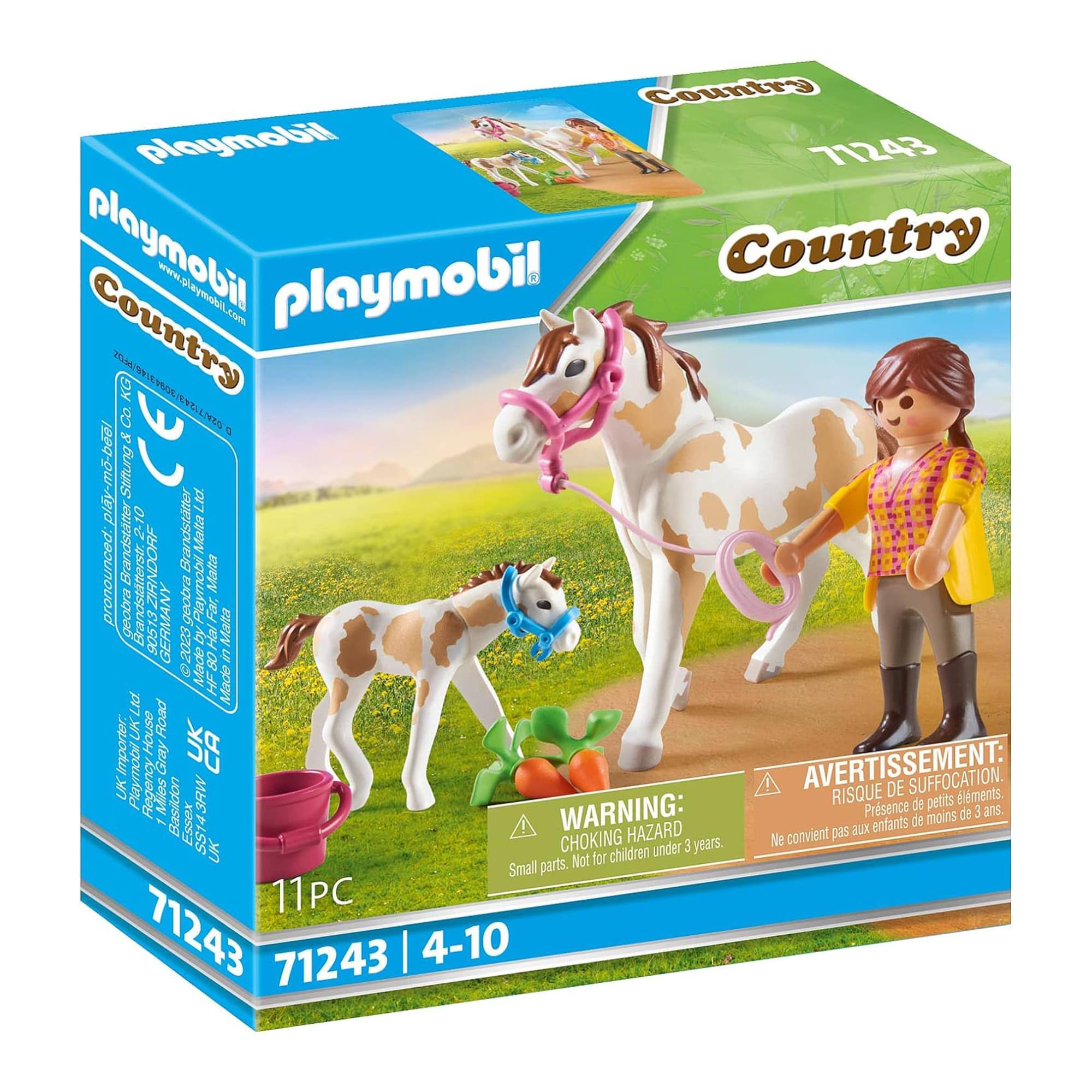 **Playmobil Country 71243**

**www.playmobil.com**

**Country**

**71243**

**11PC**

**4-10**

**Brandstätter Malta**

**Made in Germany**

**Playmobil Far, 90513**

**Imported by: Playmobil UK House Road, Basildon**

**WARNING: CHOKING HAZARD - Small parts. Not for children under 3 years.**

**AVERTISSEMENT: RISQUE DE SUFFOCATION. Présence de petits éléments. Ne convient pas aux enfants de moins de 3 ans.**

**Small parts**

**Country playmobil playmobil Country T/ KG VOE Co AWA/ENELLIVES i Pe9t & CE play-mo Saftung P 2-10 Brandstätter Malta pronounced: Brandstätter tlevsrtr ZIRNDORF Mnita BOORD Brandstätterst GERMANY poobra Playmobi Far, 90513 2023 Hial 80 u Madh HF DT Mad UK**

**Country playmobil playmobil Country www