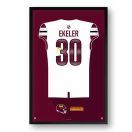 Sporticulture - Austin Ekeler Washington Commanders 14" x 20" Framed Jersey Art Print - Multicolor