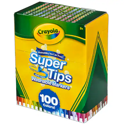 0000SSSOSO 0000000 Crayola 3+ Washability You Can Trust! Super Tips Washable Markers 100 Colors!