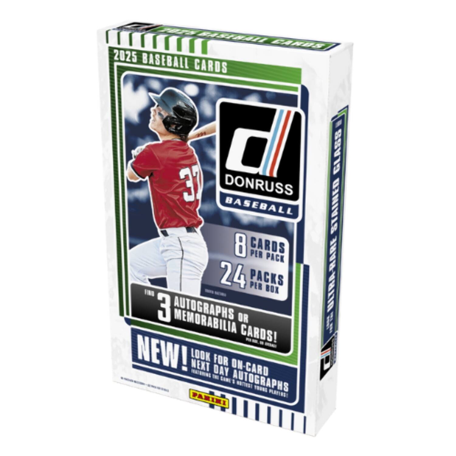 FTS BASINAII CARDS 2025 BASEBALL CARDS 0 37 DONRUSS BASEBALL 8 CARDS PER PACK 24 PACKS PER BOX 3 MEMORABILIA AUTOGRAPHS OR CARDS! NEW! LOOK NEXT DAY FOR ON-CARD TEATERING SANE AUTOGRAPHS BOTTESI TOONS PLANTES! PARIKI GLASS STAINED HARE ULTRA