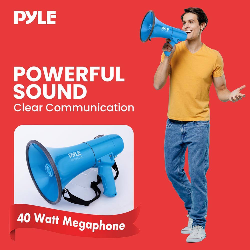 PYLE

POWERFUL SOUND  
Clear Communication

40 Watt Megaphone

PYLE  
PyleUSA.com