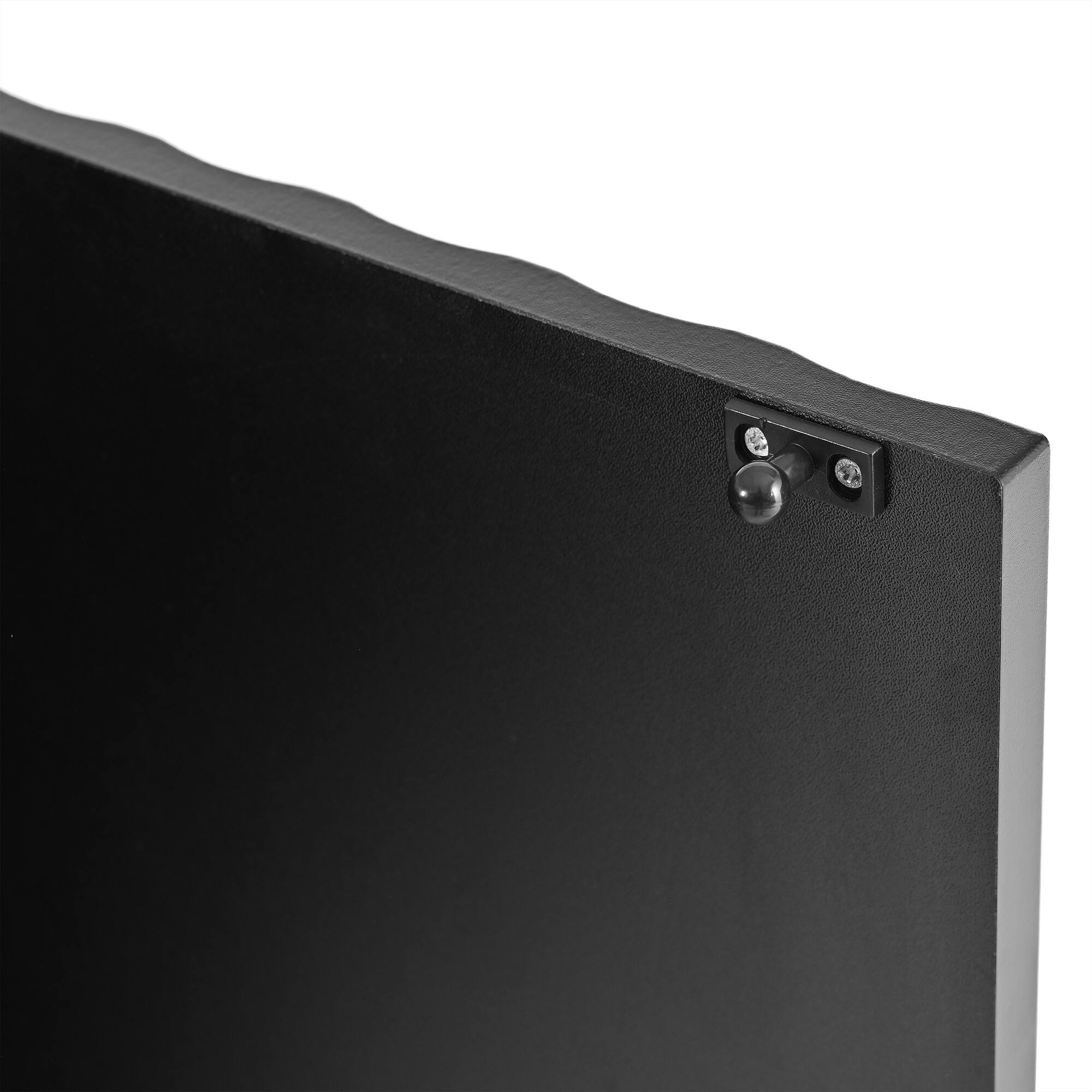 Alt View 6. Spaco - Spaco Solid Wood Leg 4-Door Shoe Cabinet, Fluted Door Sideboard Buffet, Storage with Adjustable Shelves for Living Room - Black.