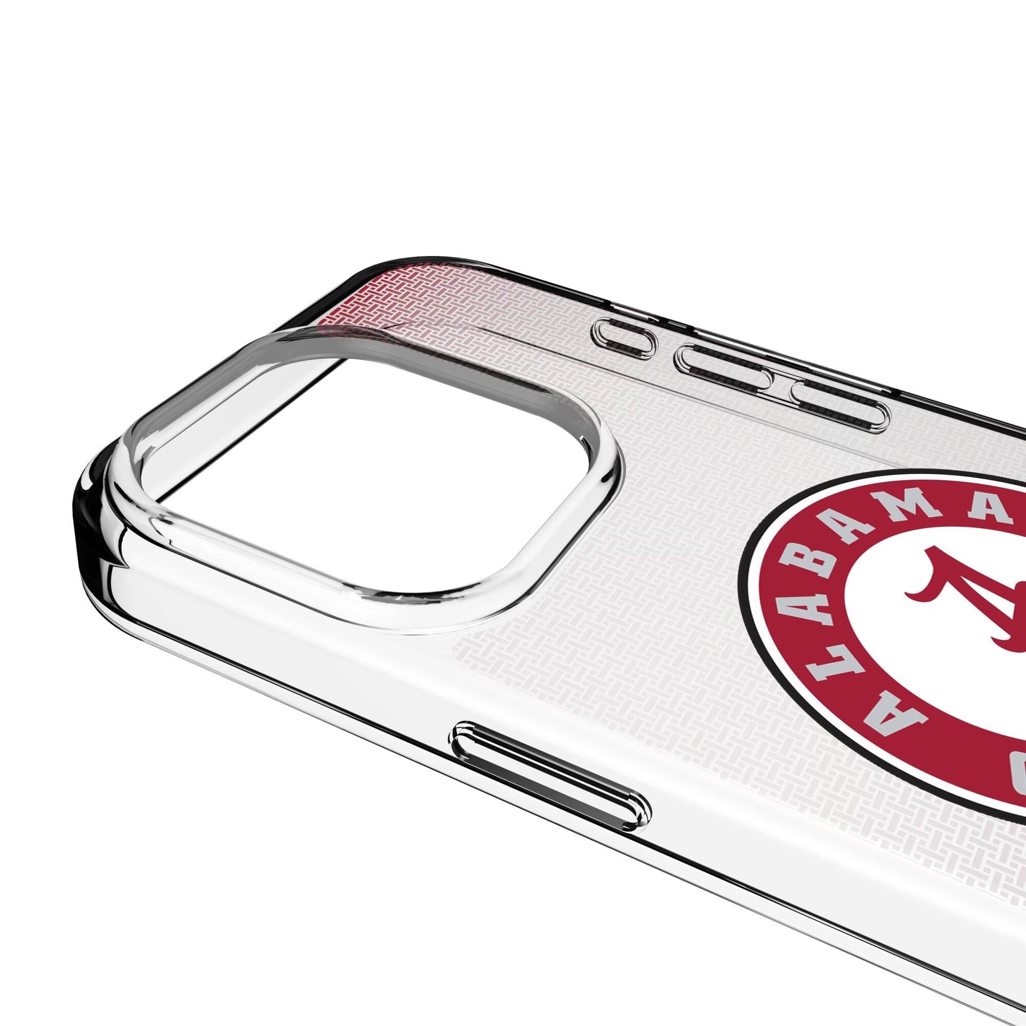 Alt View 2. Keyscaper - Alabama Crimson Tide Linen Logo iPhone Clear Case - 14 - Multicolor.