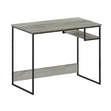 Front. BisonOffice - Grey Study Desk With Spacious Work Surface And Sturdy Construction - Gray.
