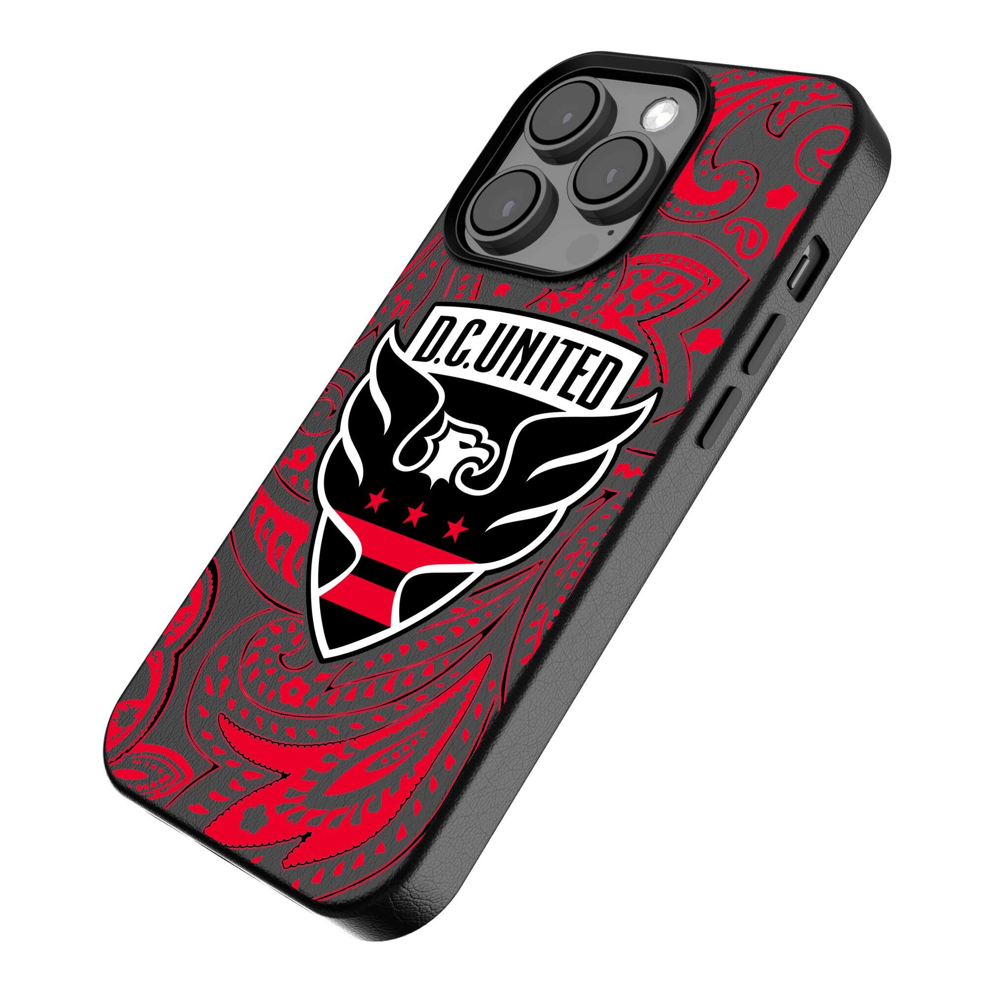 Alt View 1. Keyscaper - Black D.C. United iPhone Magnetic Bump Case - 15 Pro Max - Black.
