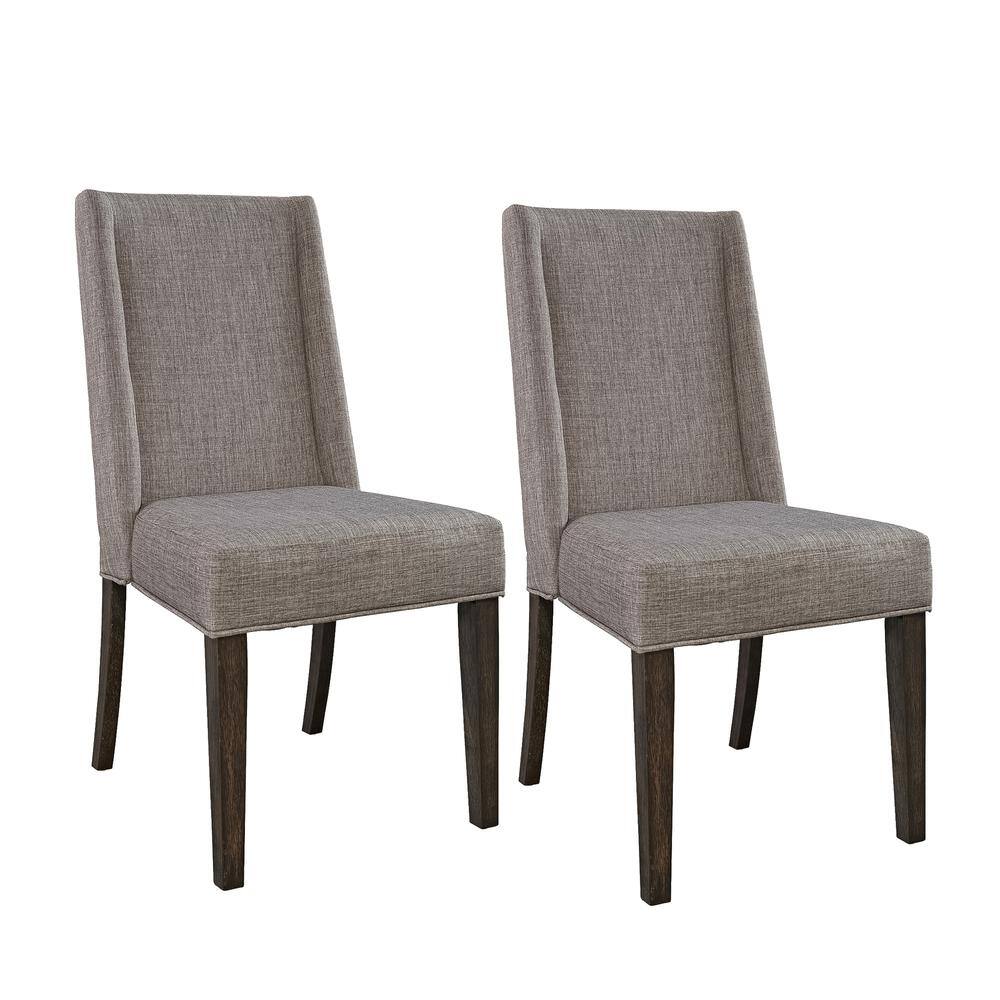 Left. Liberty Furniture Industries - Double Bridge Upholstered Side Chair (RTA)-Set of 2 in Dark Chestnut - Brown.