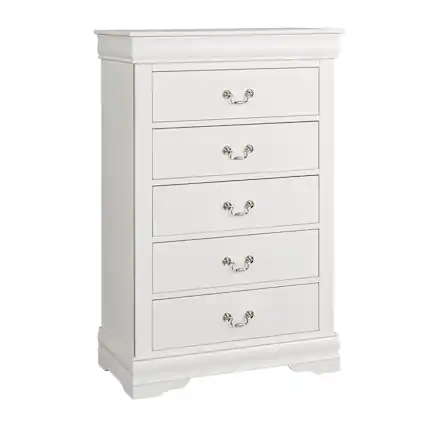 Front. Vaczon - Solid Wood Storage Chest with English Dovetail Drawers Multi-Functional Home Organizer for Bedroom Office or Living Room - White.