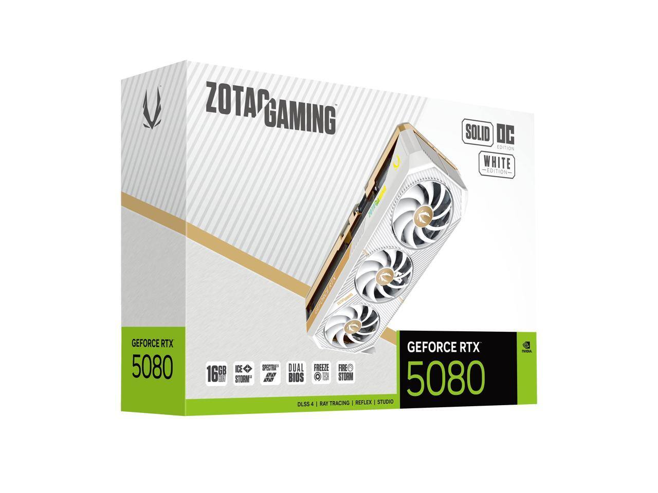 ZOTAC SOLID OC White RTX 5080 16GB GDDR7 PCIe 5.0 DLSS 4.0