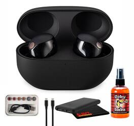 Sony - WF-1000XM5 True Wireless Noise-Canceling In-Ear Headphones Bundle (International Model) - Black