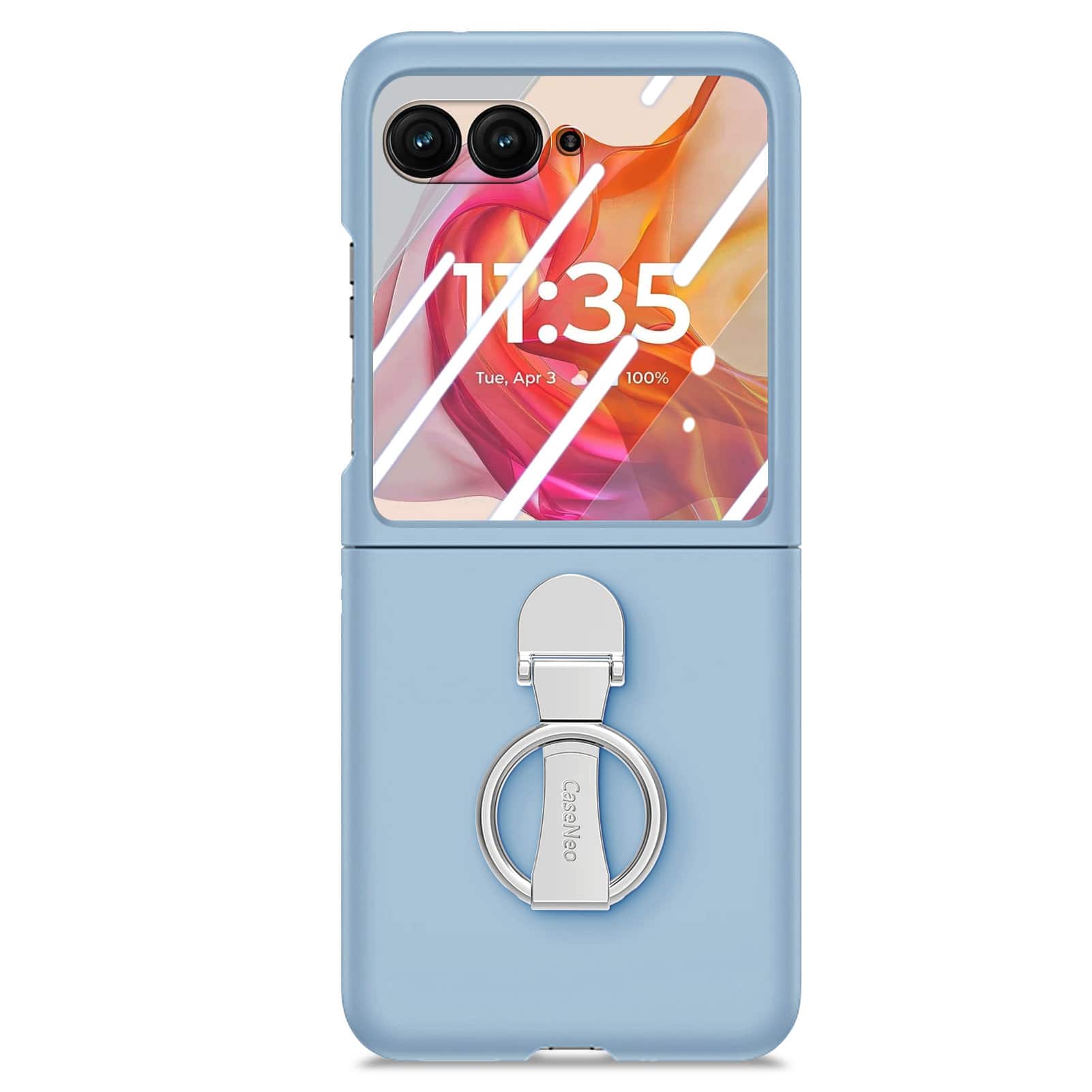 Dteck - for Motorola Razr Ultra (2025) Matte Hard PC Case,Rugged Cover Built-In Screen Protector,Shockproof Shell+Grip Ring - Skyblue price history on PriceWatchPro