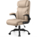 Front. Brick Attic - Ergonomic Leather Office Chair, Executive Computer Desk Chairs with Rocking Function and Adjustable Flip-up Armrests - Khaki.
