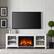 Alt View 35. Camden&Wells - Quincy Log Fireplace TV Stand for TVs up to 75" - White.