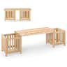 Costway - Patio Wooden Bench with Planter 2 Side Flower Box Slot Design for Easy Assembly - Beige