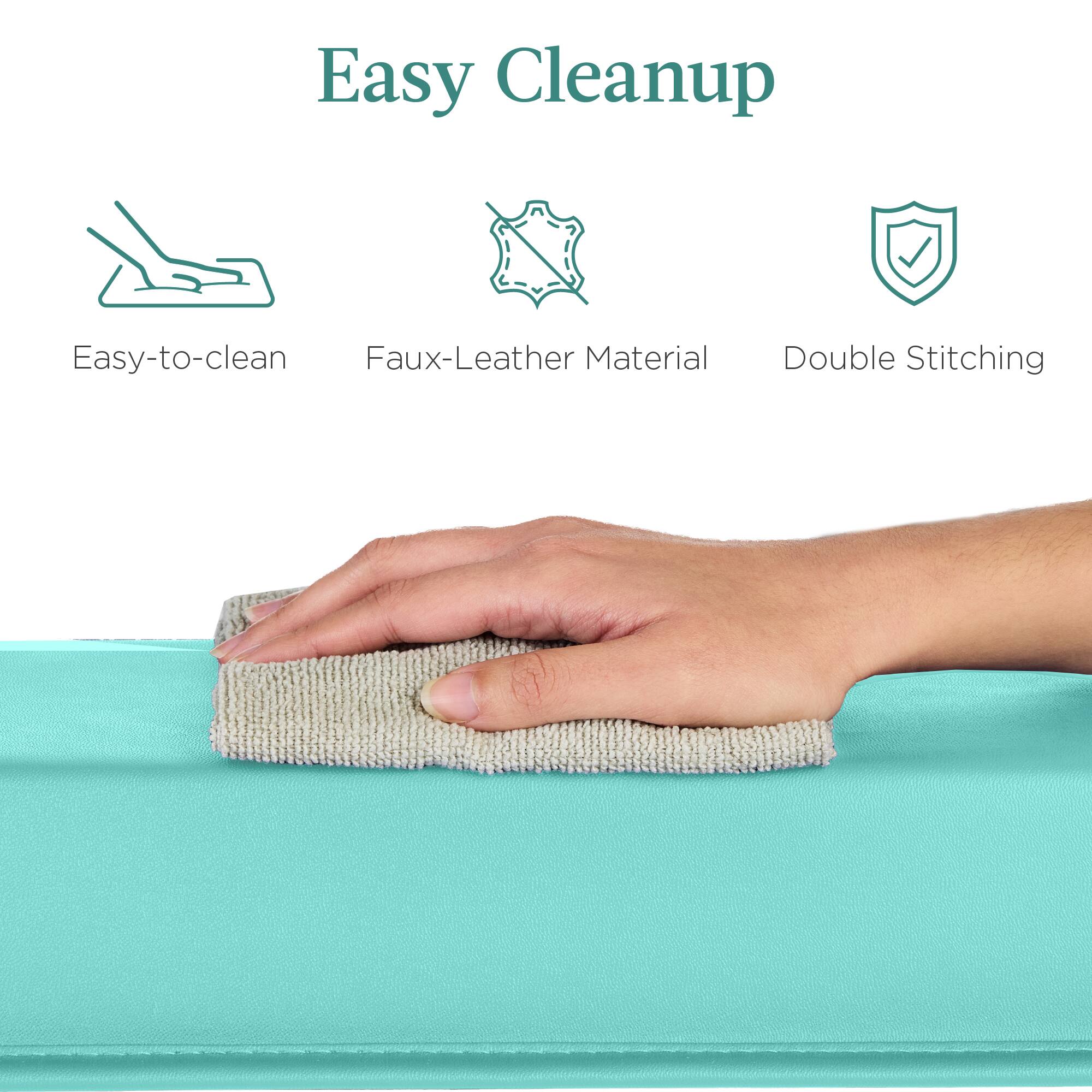 Easy Cleanup: Easy-to-clean Faux-Leather Material, Double Stitching