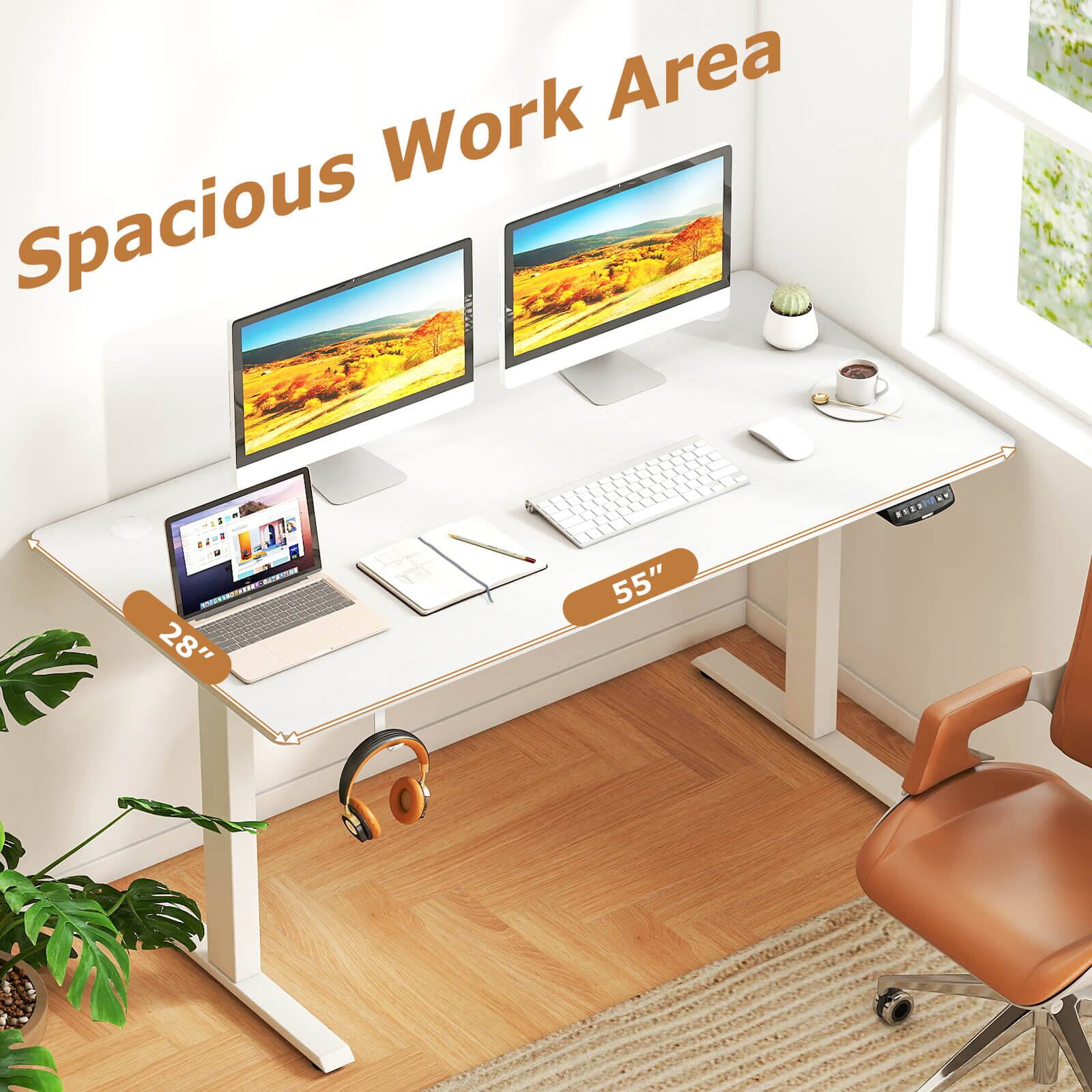 Spacious Work Area  
28" x 55"