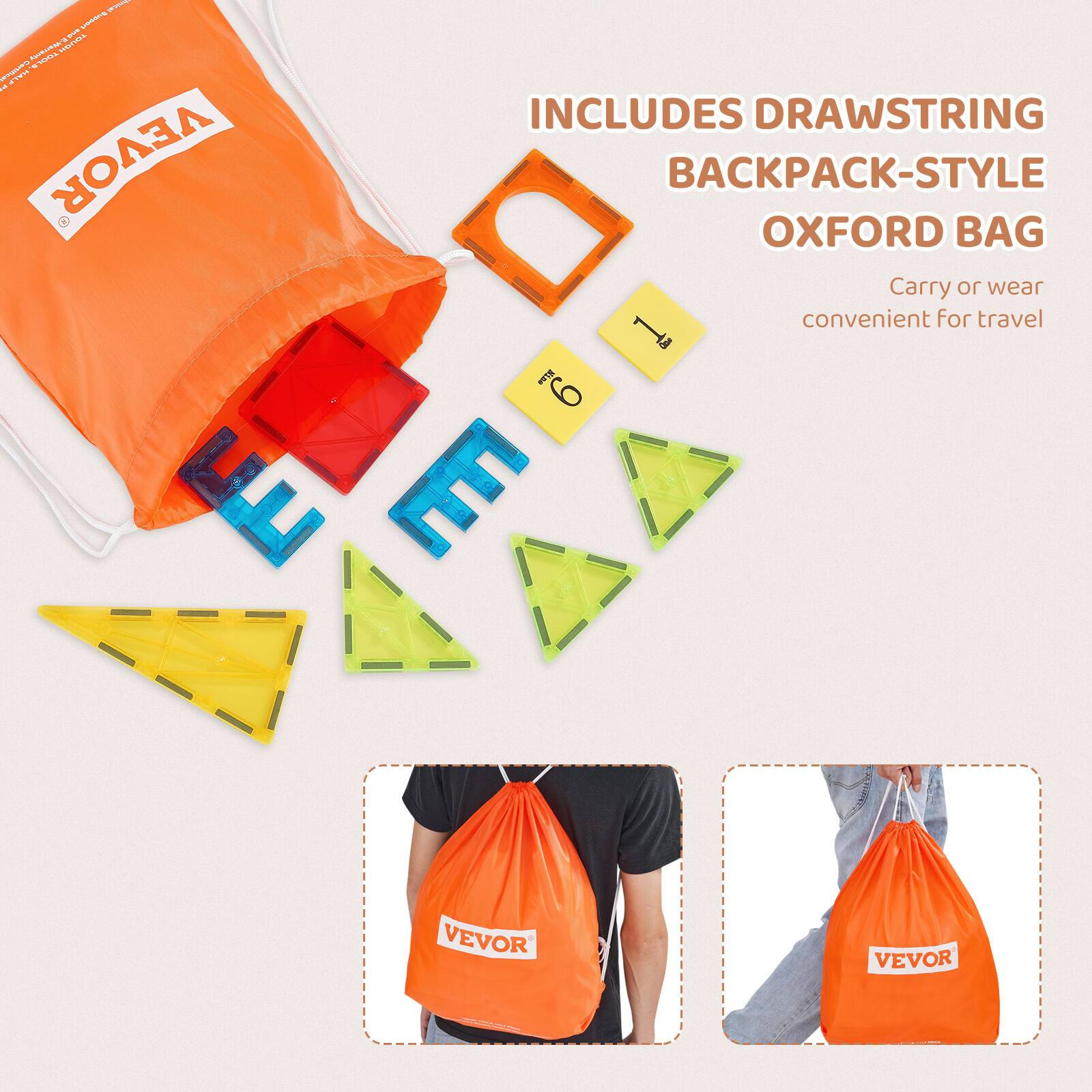 INCLUDES DRAWSTRING BACKPACK-STYLE OXFORD BAG  
Carry or wear convenient for travel  

VEVOR