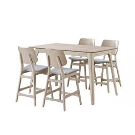 New Classic Furniture - Oscar 5-piece Wood Counter Dining Set - White Ash