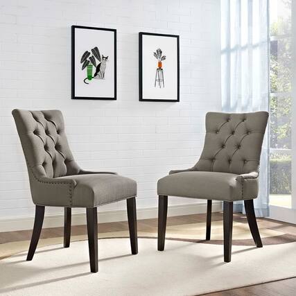 Front. Modway - Regent Fabric Dining Side Chair Set of 2 by Modway - Granite.
