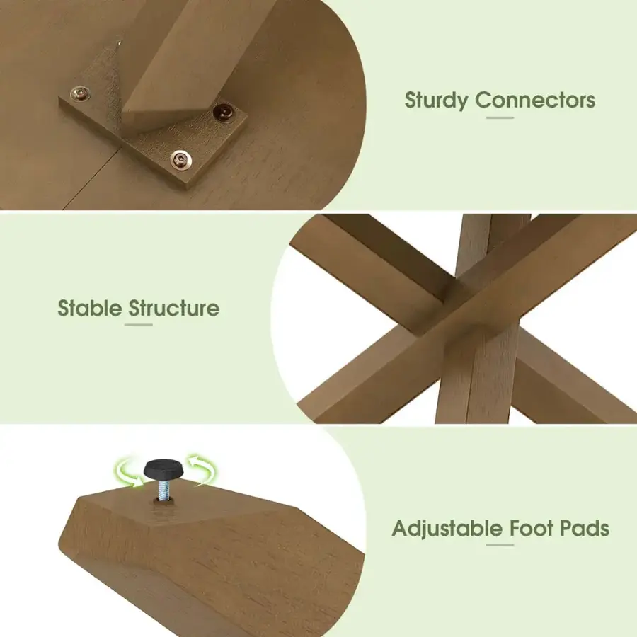 Sturdy Connectors, Stable Structure, Adjustable Foot Pads