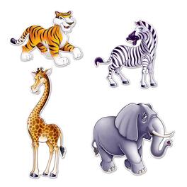 The Beistle Company - Jungle Animal Cutouts (Pack of 12) - Multicolor