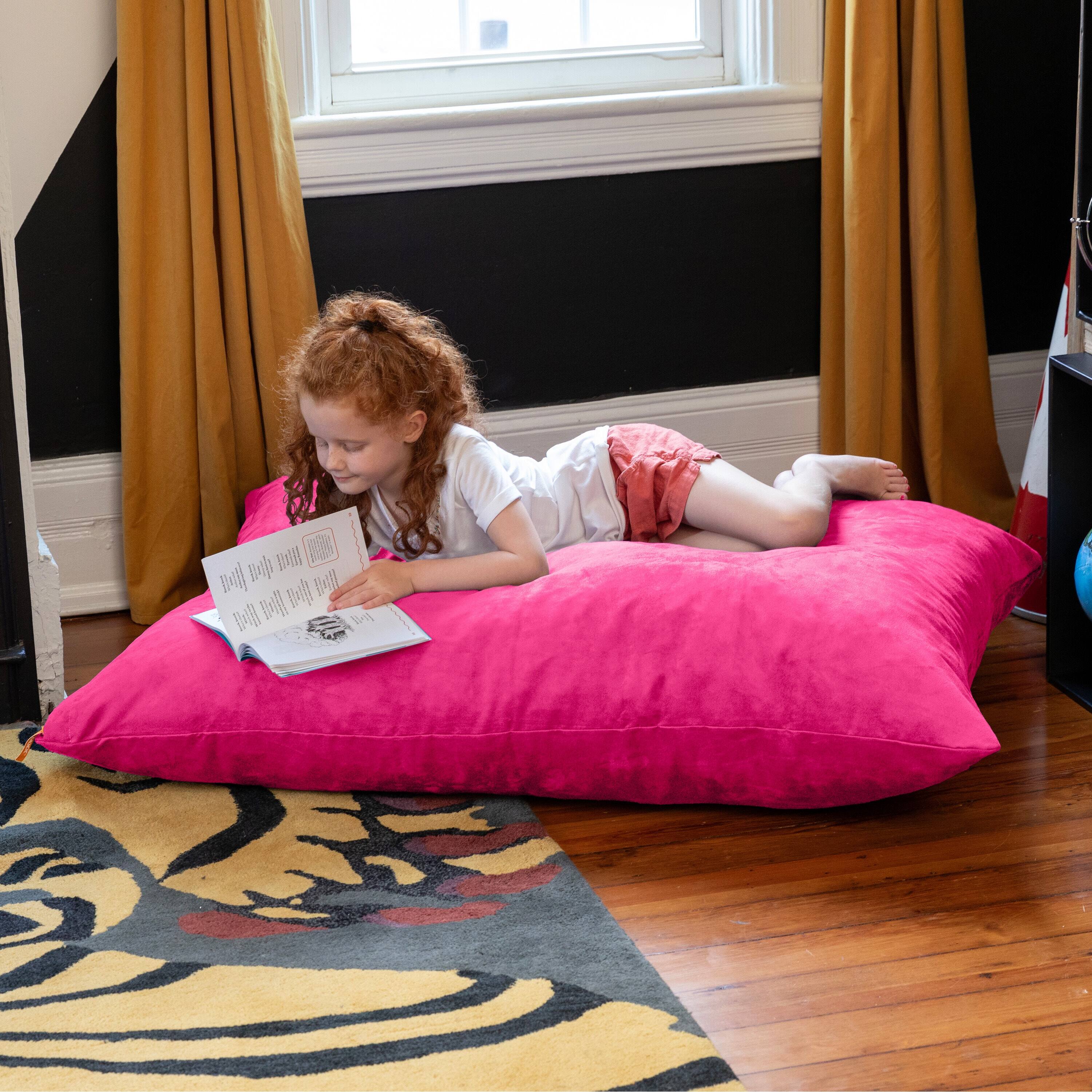 Back. Jaxx - Jaxx 3.5 Ft Pillow Saxx Kids Bean Bag, Fuschia - Fuschia.