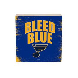 Evergreen Enterprises - St. Louis Blues 6" Square Fan Chant Wood Block Shelf Sign - Multicolor