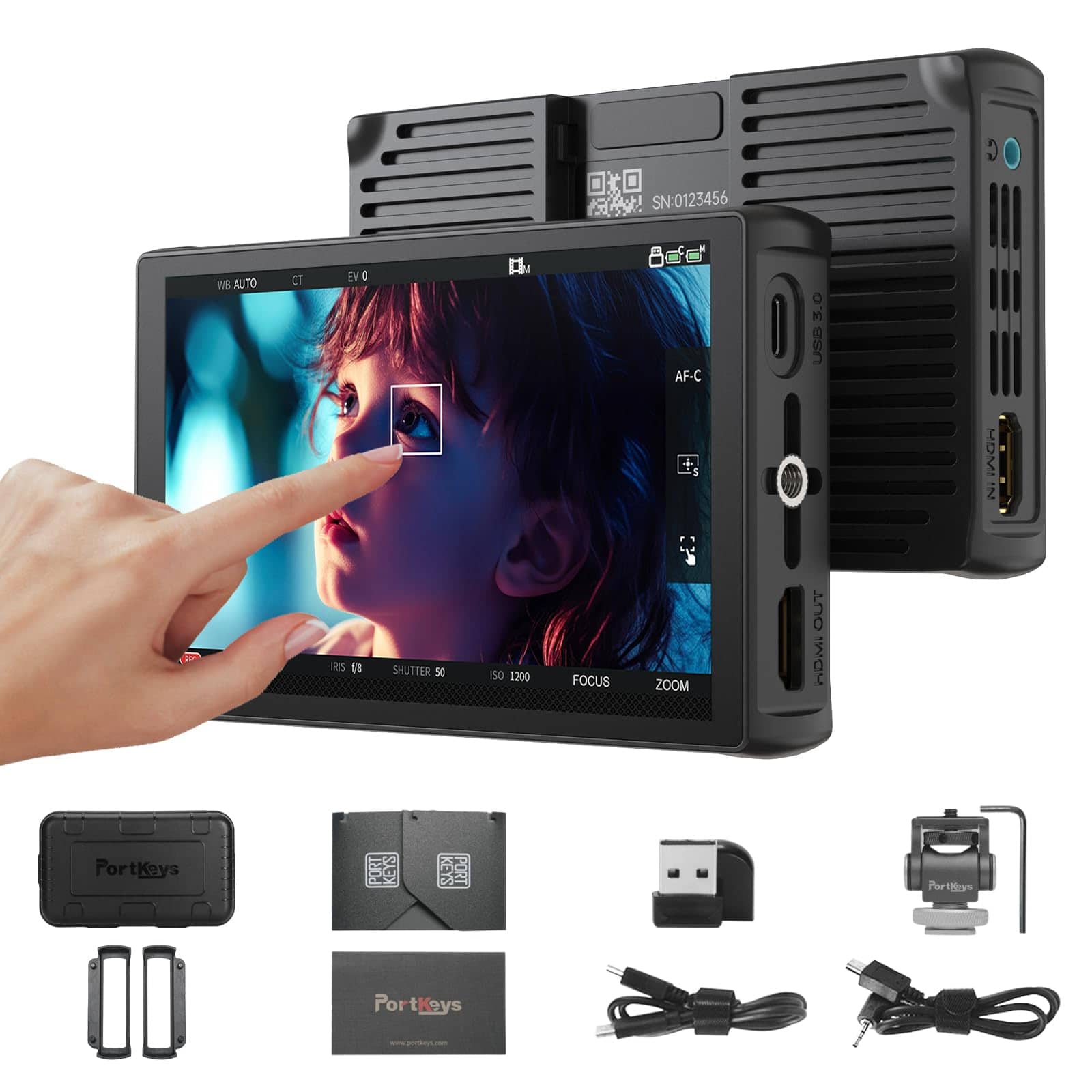 Portkeys - LH5C Camera Monitor 5.4" 800nits Field Monitor Wired Control - Black