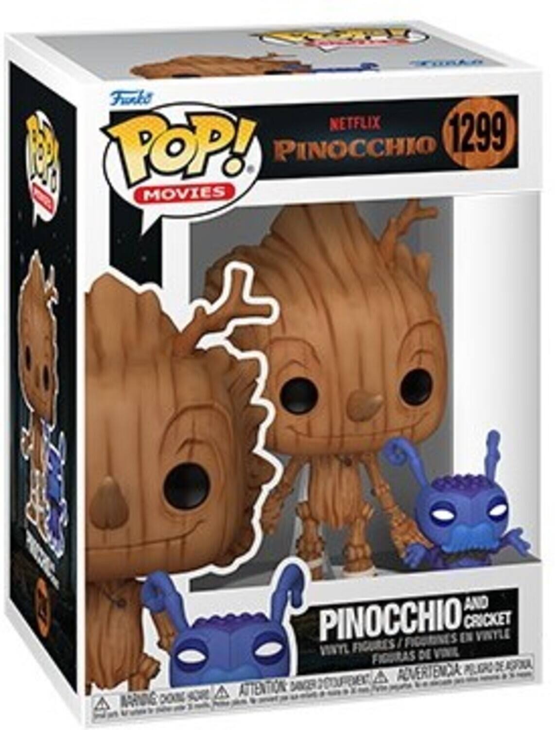 Frnki NETFLIX POP! PINOCCHIO 1299 MOVIES PINOCCHIO AND CRICKET VINYL FIGURES / FIGURINES EN VINYLE FIGURAS DE VINIL ATTENTION DANGER CHOKING HAZARD