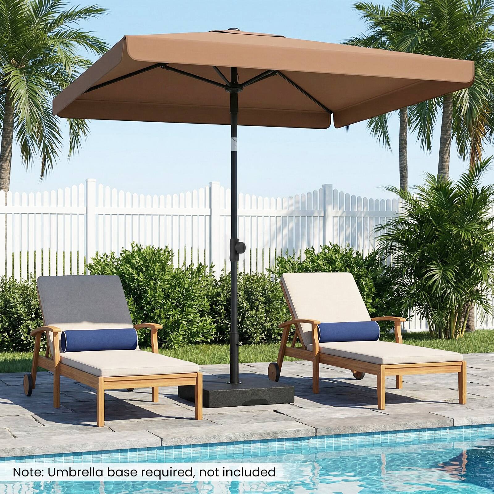 Note: Umbrella base required, not included