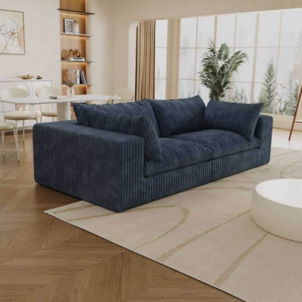 LUCKY ONE Modular 2 Seater Cloud Sofa Feather Filled Cushion No Wood ...