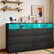 Front. Dyonery - Dyonery 6 Drawer Dresser with Power Outlet, Dresser with LED Light, Modern Chest of Drawers for Closet - Black.