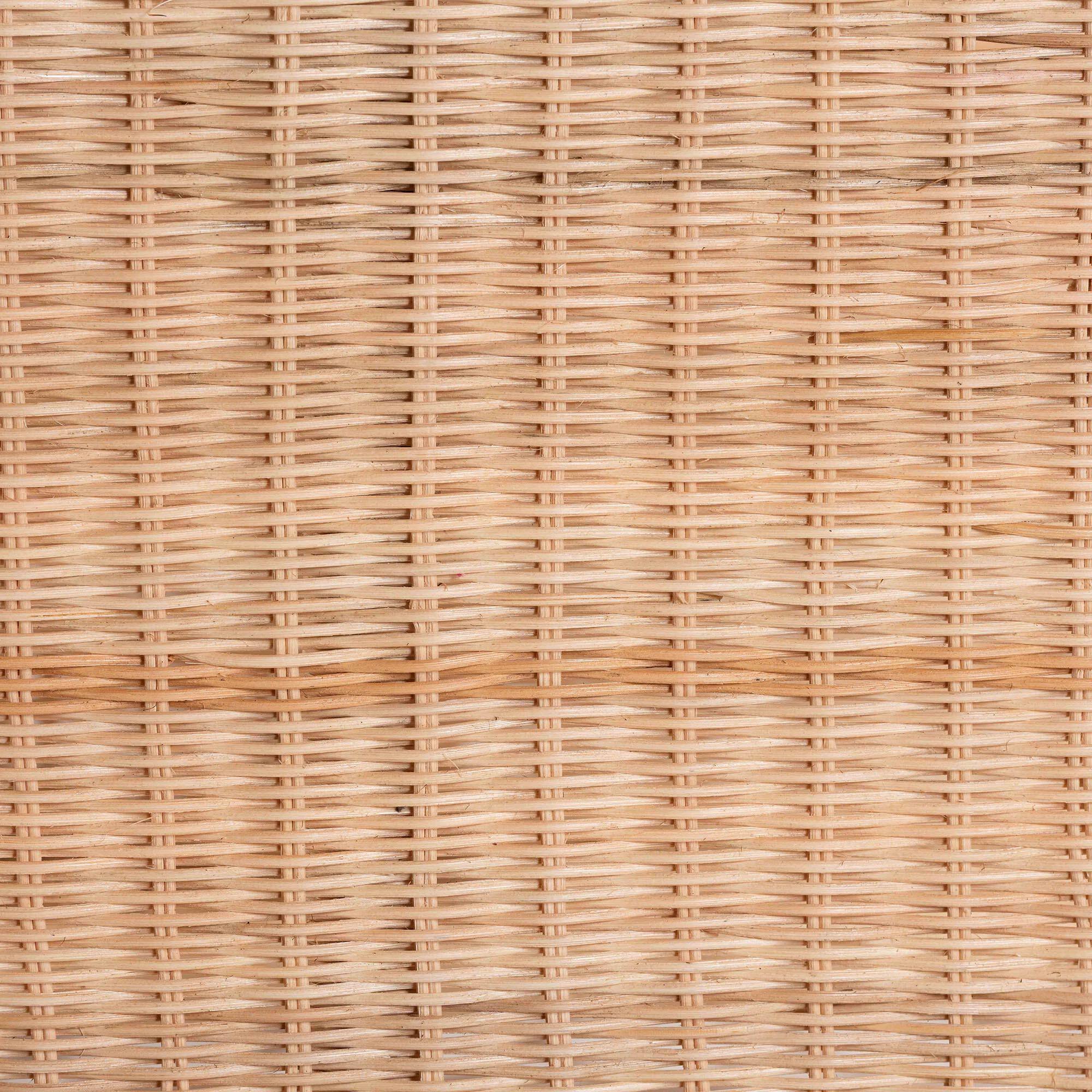 Alt View 2. bali & pari - bali & pari Eloisa Natural Rattan End Table - Handwoven Wicker 2-Tier Side Table with Scalloped Border - Natural Brown.