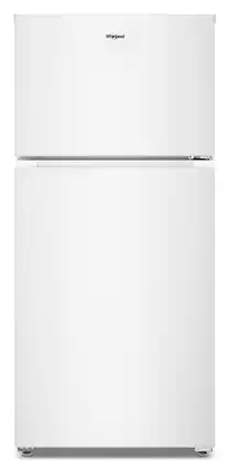 Front. Whirlpool - 28 in. Wide 14 cu. ft. Top Freezer Refrigerator with Total Coverage Cooling - White.