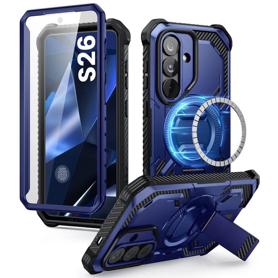 Alt View 1. i-Blason - Armorbox Case for Samsung Galaxy S26 – Kickstand, Screen Protector, Military-Grade - Dark Blue.