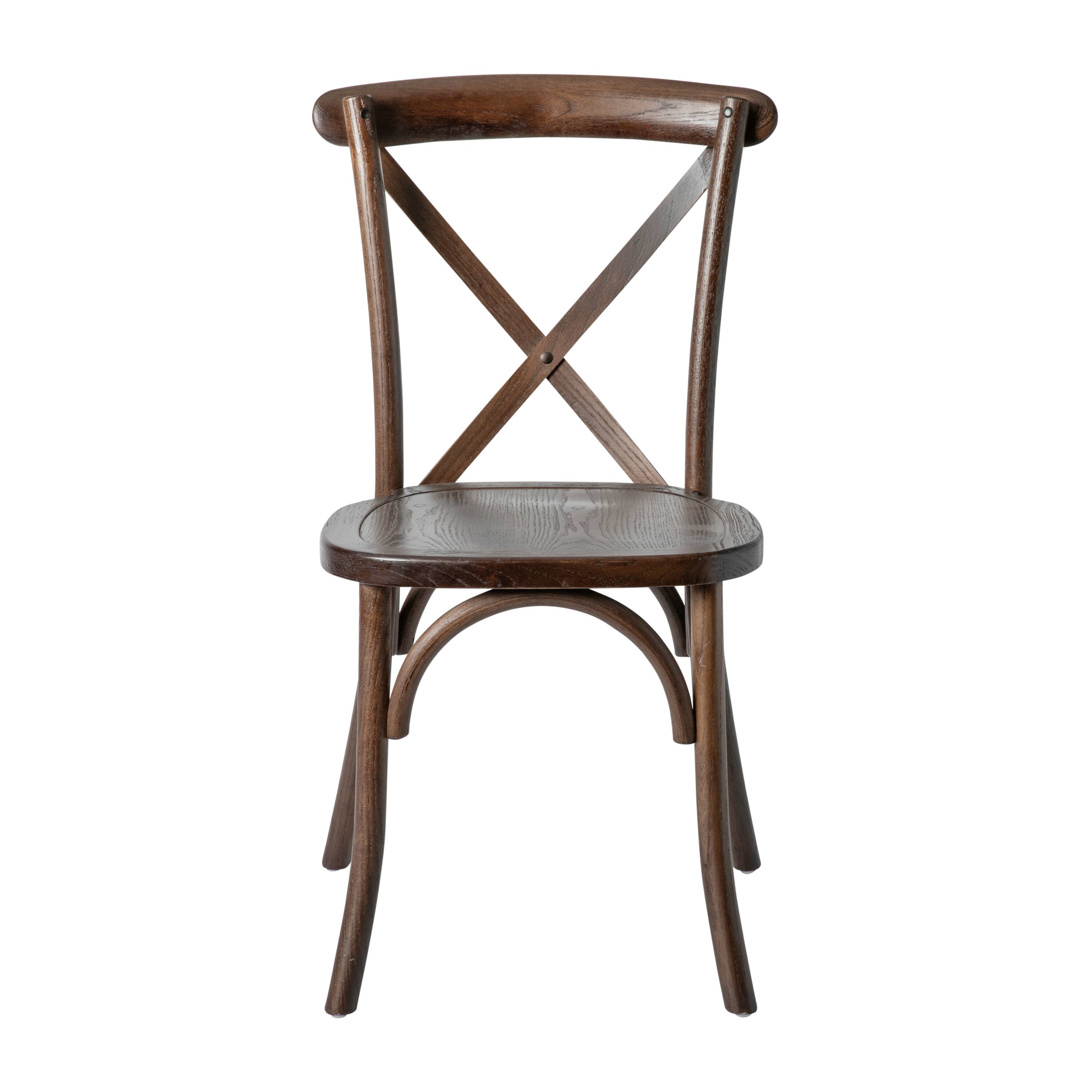 Alt View 9. Emma + Oliver - Stackable Wood Cross Back Dining Chair - Mahogany.