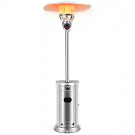 SKONYON - Patio Heater Outdoor with 48000 BTU Output Stainless Steel Design for Large Areas - Silver