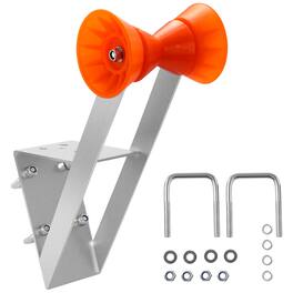 VEVOR - Boat Trailer Winch Stand, 2 to 3-inch Winch Posts, Boat Trailer Winch Seat with TPU Orange Roller & U-Bolts - Silver;Orange