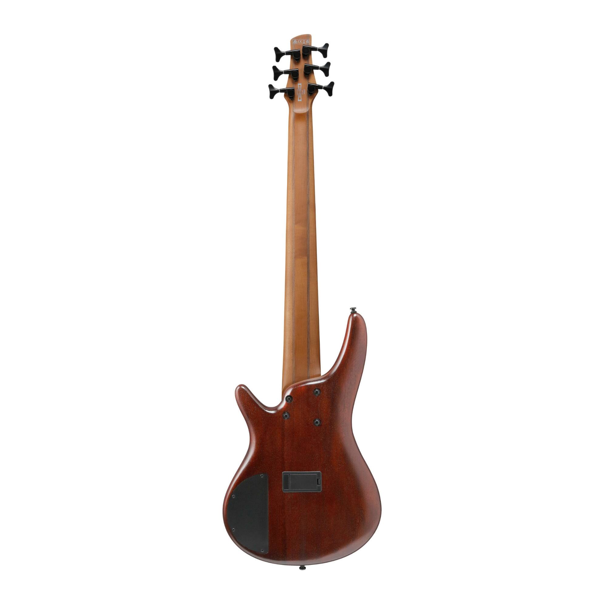 Angle. Ibanez - Ibanez SR506AMHL SR Standard 6str Electric Bass - Mahogany Brown Burst Low Gloss.