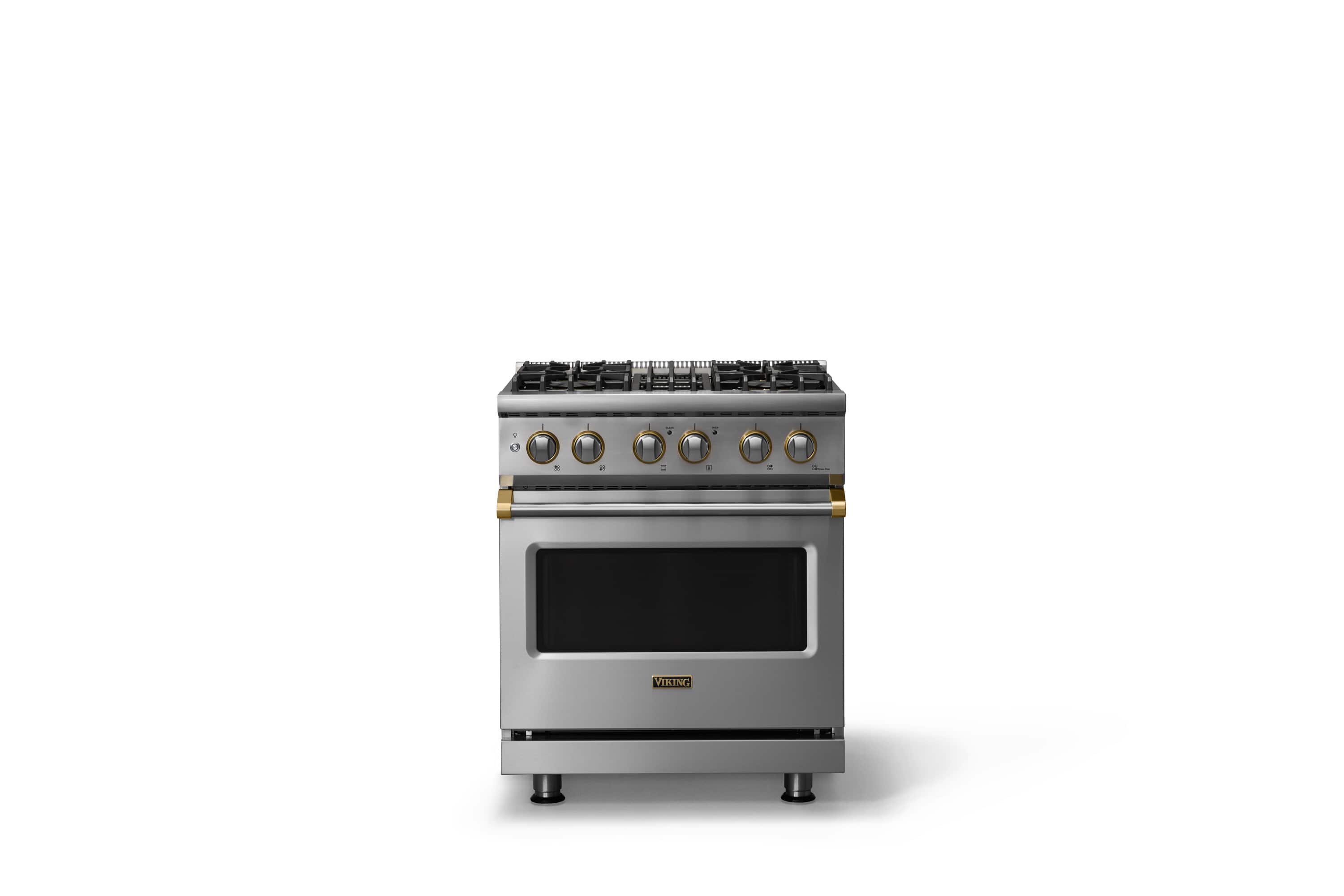 "Viking - 30""W. Pro5S 4.7 Cu.Ft. Freestaning Sealed 4 Burner Dual Fuel Convection Range - Stainless Steel/Brushed Brass - Stainless Steel" price history on PriceWatchPro