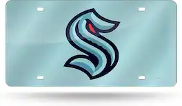 Rico Industries - Seattle Kraken NHL Logo Mirror Look Laser License Plate - Multi