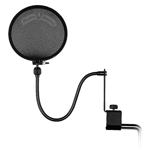 Earthley Blooms - Popper Stopper Pop Filter With Metal Gooseneck And Heavy Duty Microphone Stand Clamp - Default