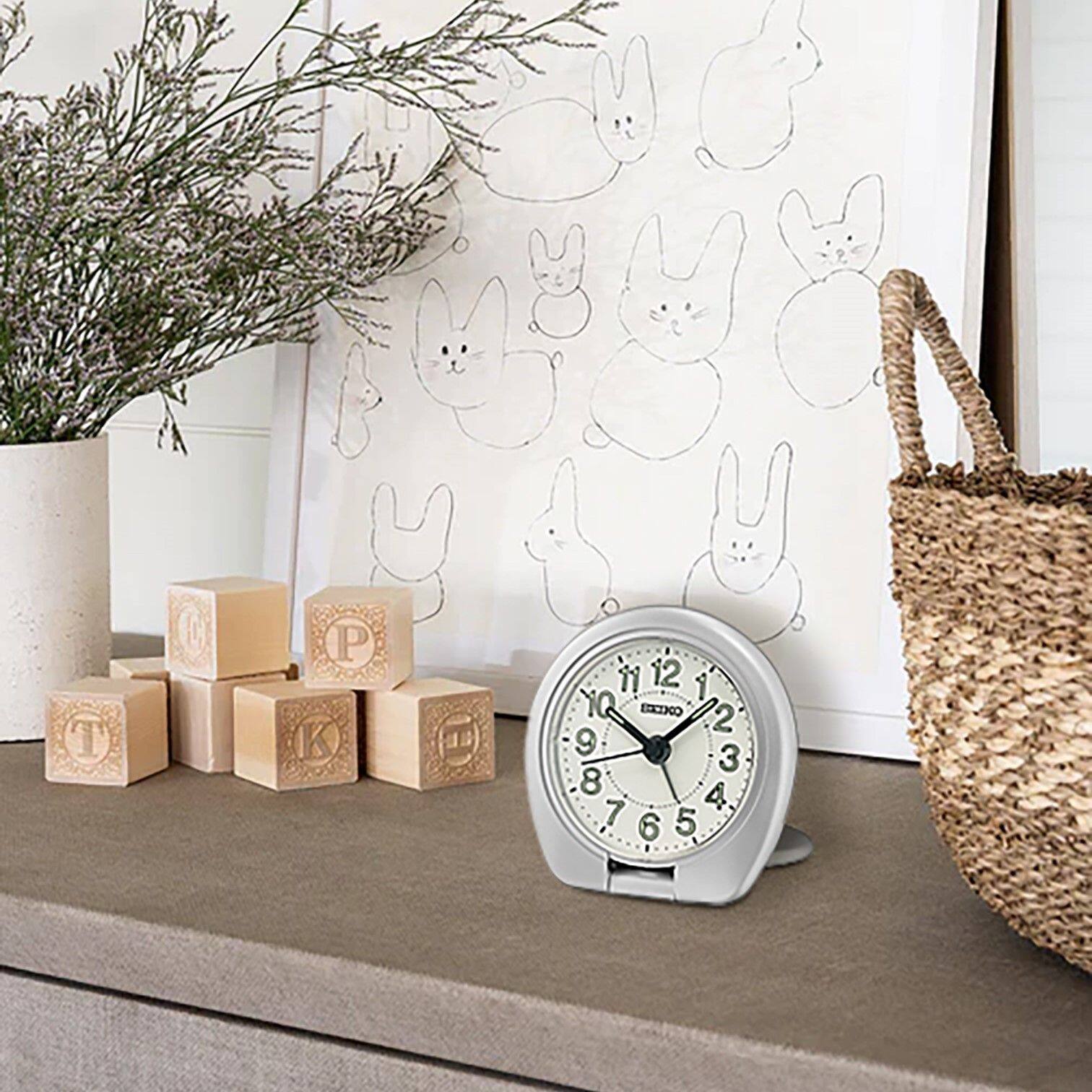 Back. Seiko - Seiko  Sakai Travel Alarm - Silver/off-white - Silver/off-white.