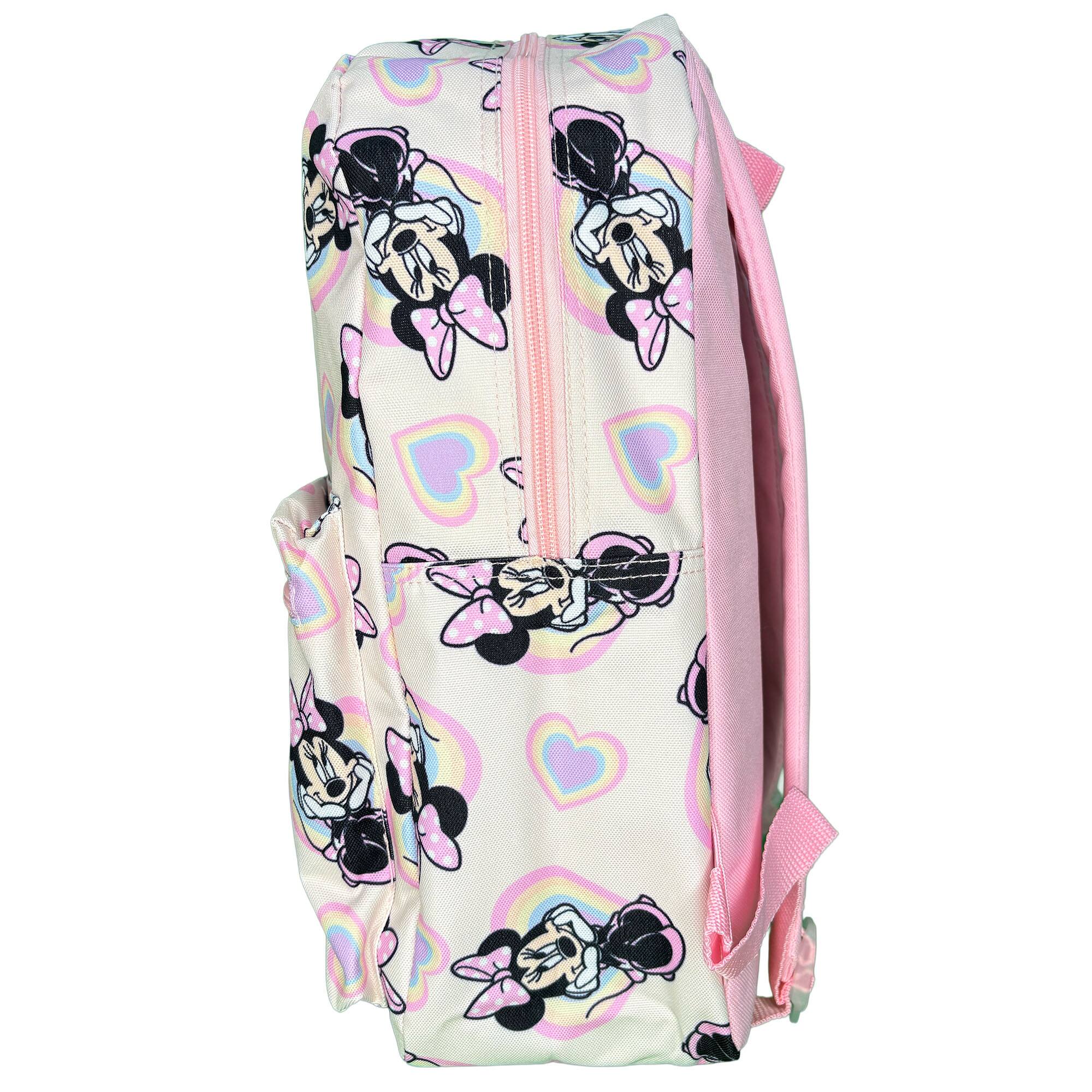 Alt View 1. Disney - Fast Forward Disney Minnie Mouse 16" Pink School Bag with Hearts Allover, Girls Backpack - Assorted Pre-Pack.