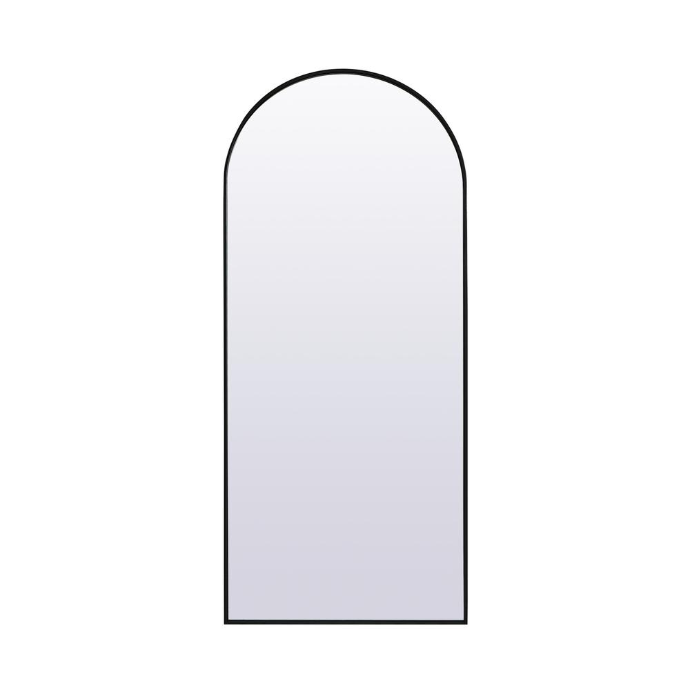 Alt View 4. Elegant Decor - Metal Frame Arch Full Length Mirror 32x76 Inch in Black - Black.