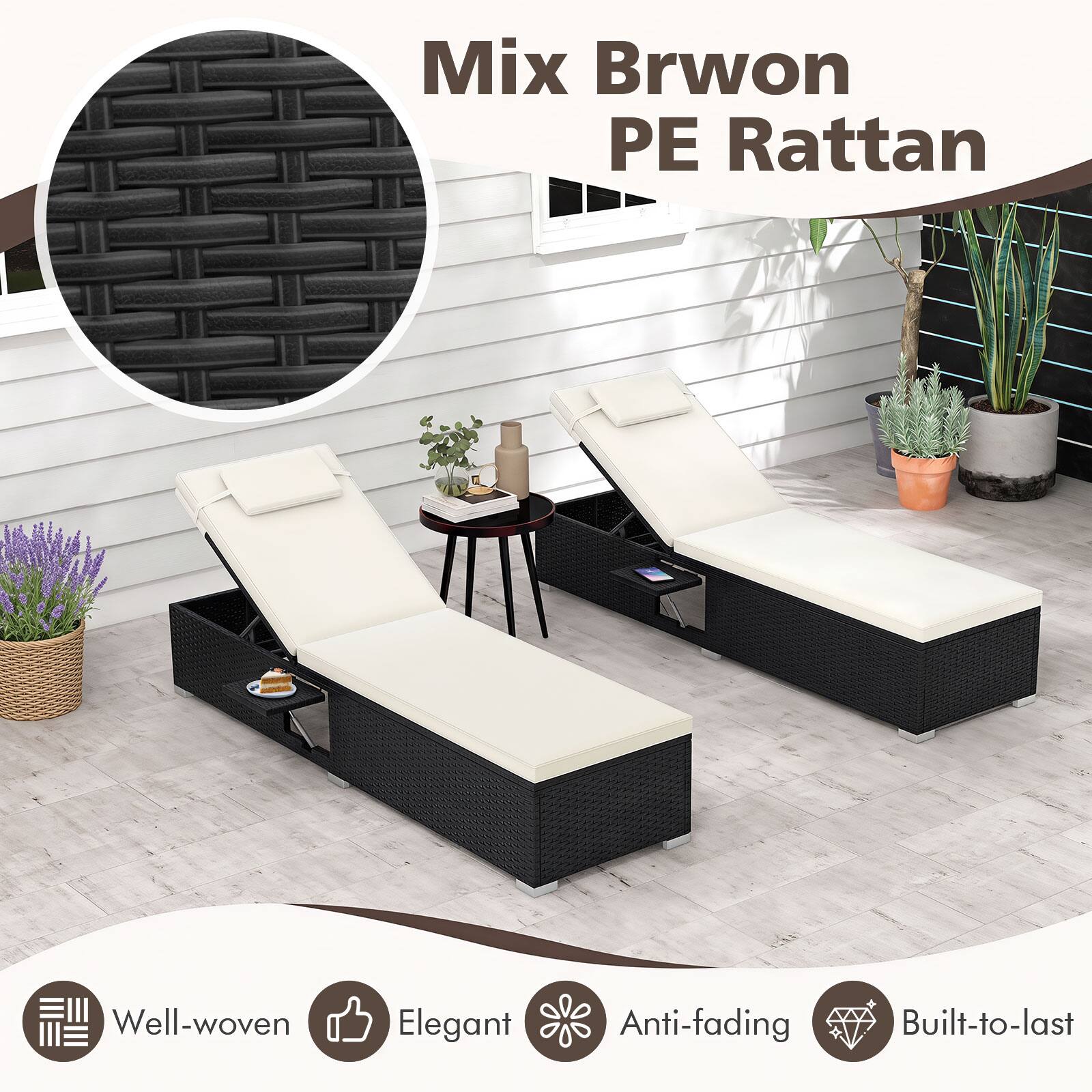 Mix Brown PE Rattan  
Well-woven Elegant Anti-fading Built-to-last